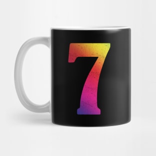 'Rainbow Lucky Number 7' Awesome Lucky Number Gift Mug